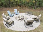 Amazing fire pit in the woods perfect for s`mores and stories